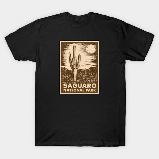 Saguaro National Park Arizona's Sun Travel Poster T-Shirt by Perspektiva